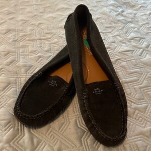 Coach Dark Brown Suede Loafers